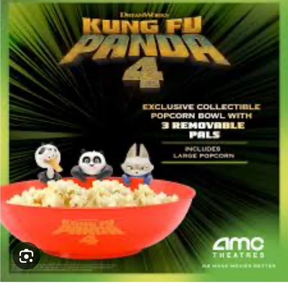 Kung-Fu Panda 4 Dreamworks Popcorn Bucket with figures Noodle Bowl New in Bag - Picture 1 of 5